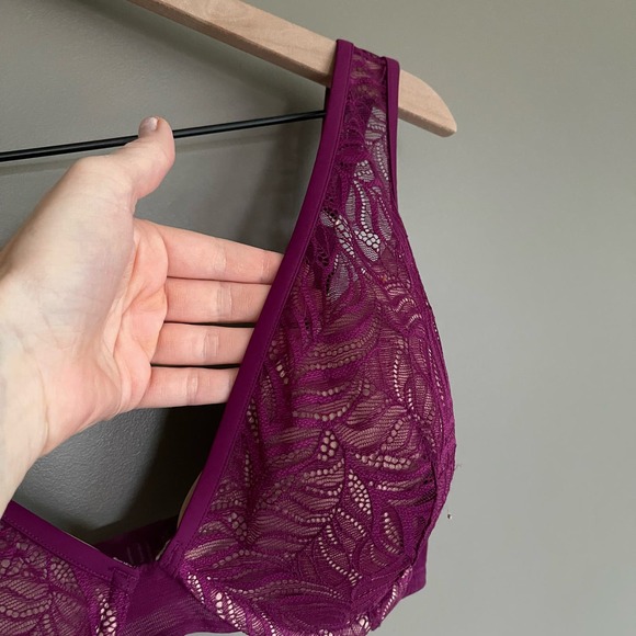 ThirdLove Feather Lace Bra Berry Crush Size 34F Purple Underwire Comfortable - Picture 8 of 16